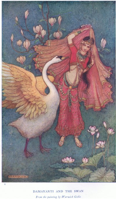 Damayanti and the Swan by Warwick Goble
